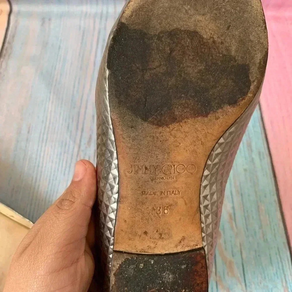 Jimmy Choo silver pointy flats - Picture 13 of 14